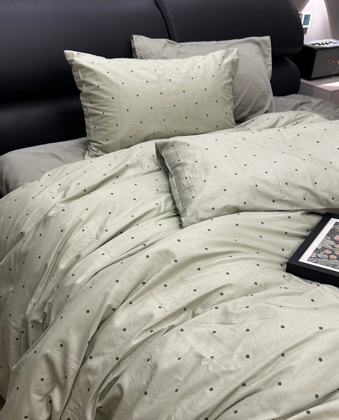 Cotton Bedding Set - Dewdrops - Duvet Cover + Fitted Sheet Set