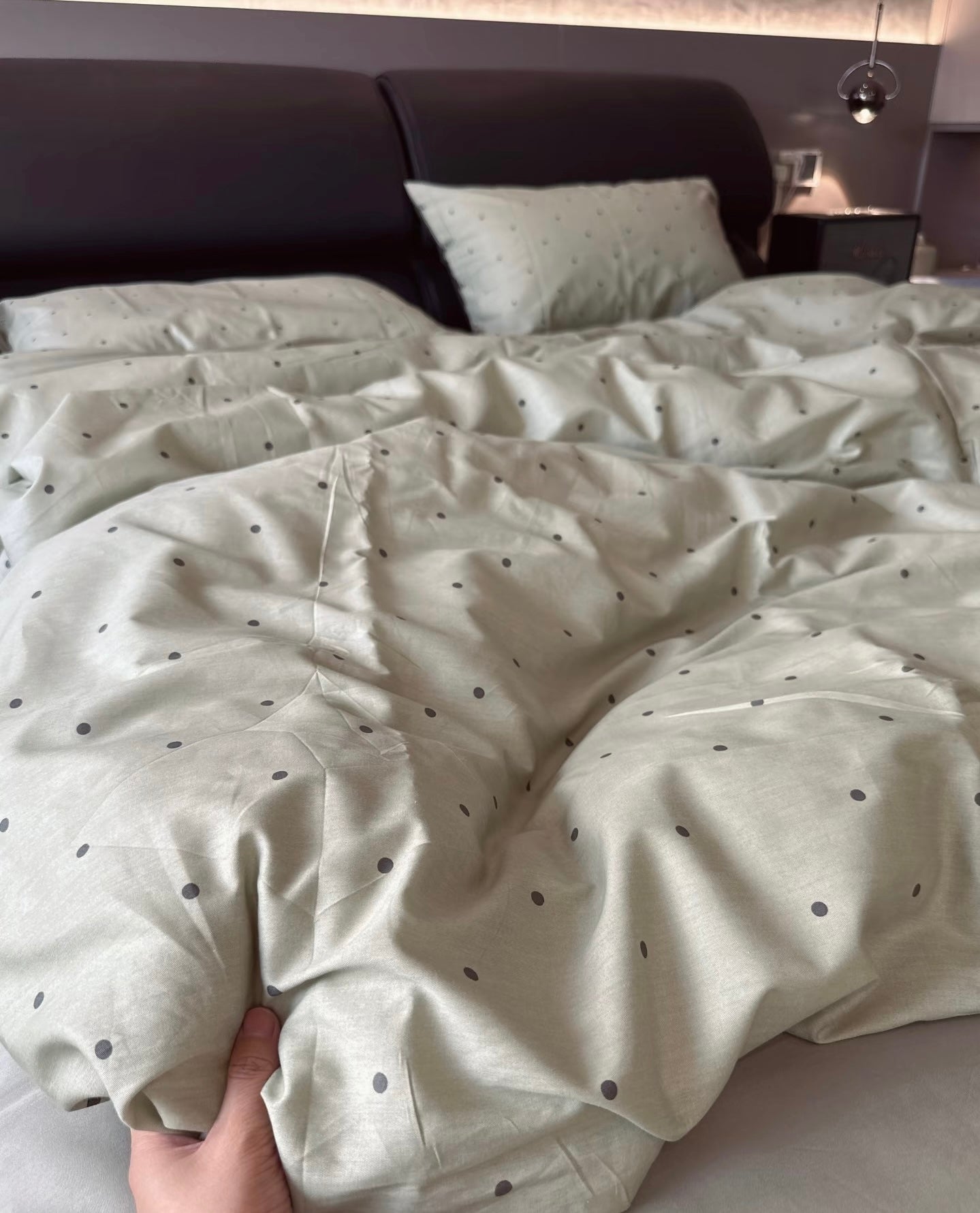 Cotton Bedding Set - Dewdrops - Duvet Cover + Fitted Sheet Set