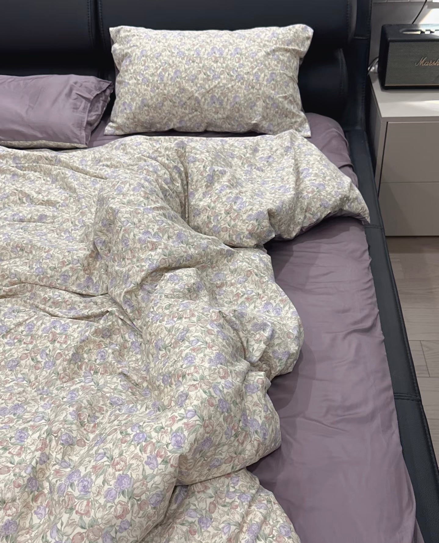 Cotton Bedding Set - Flora - Duvet Cover + Fitted Sheet Set