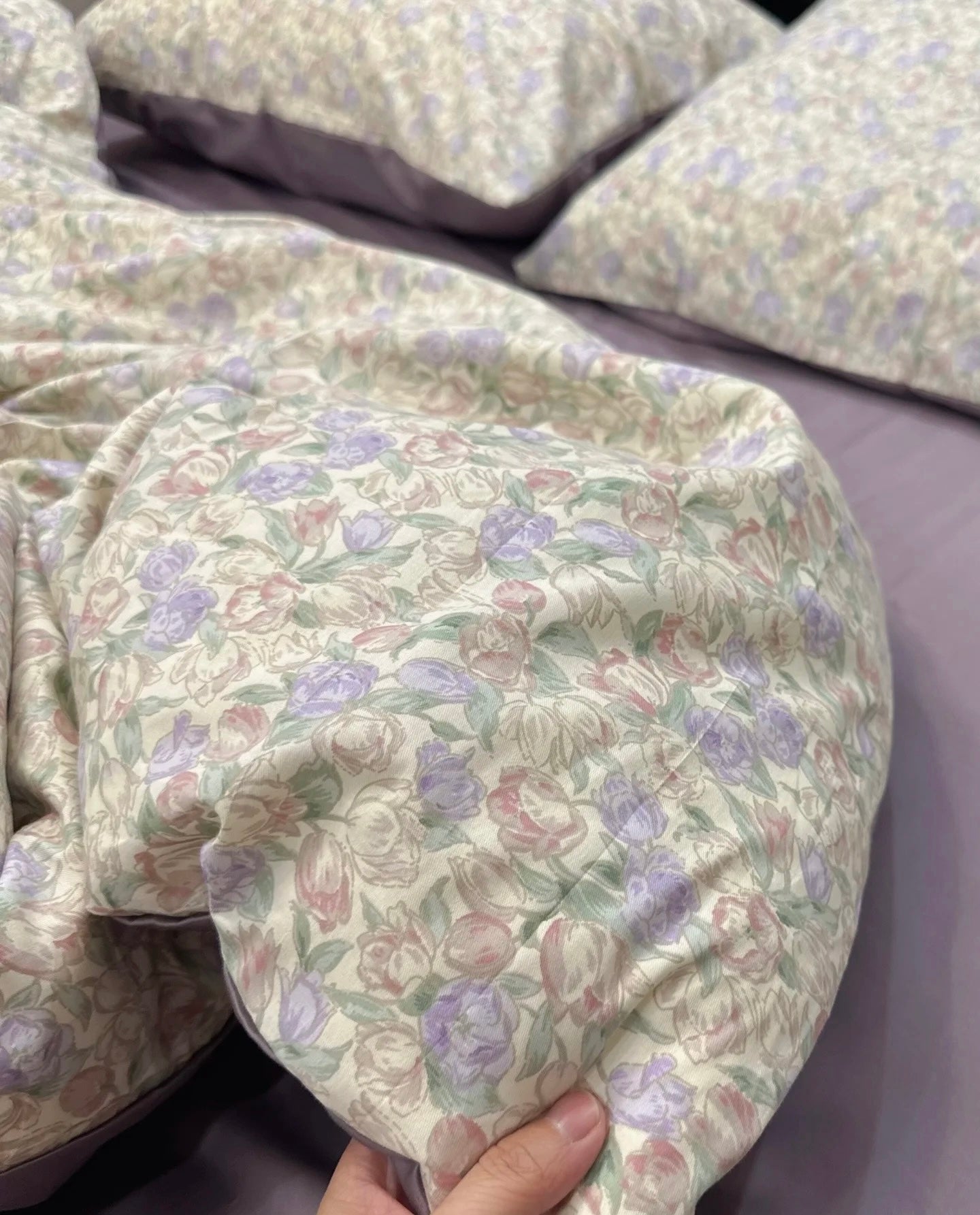 Cotton Bedding Set - Flora - Duvet Cover + Fitted Sheet Set