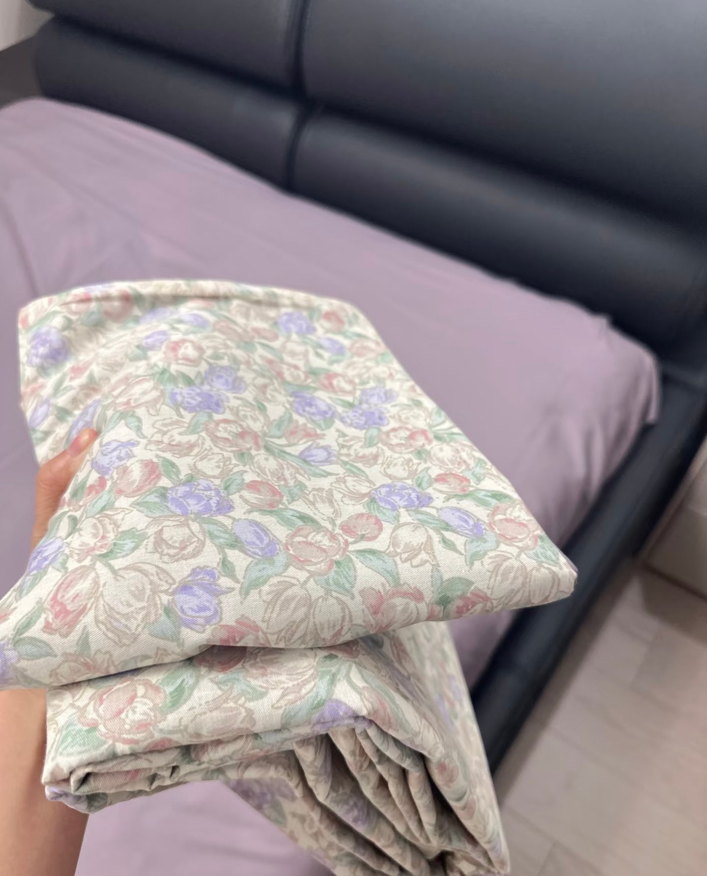 Cotton Bedding Set - Flora - Duvet Cover + Fitted Sheet Set