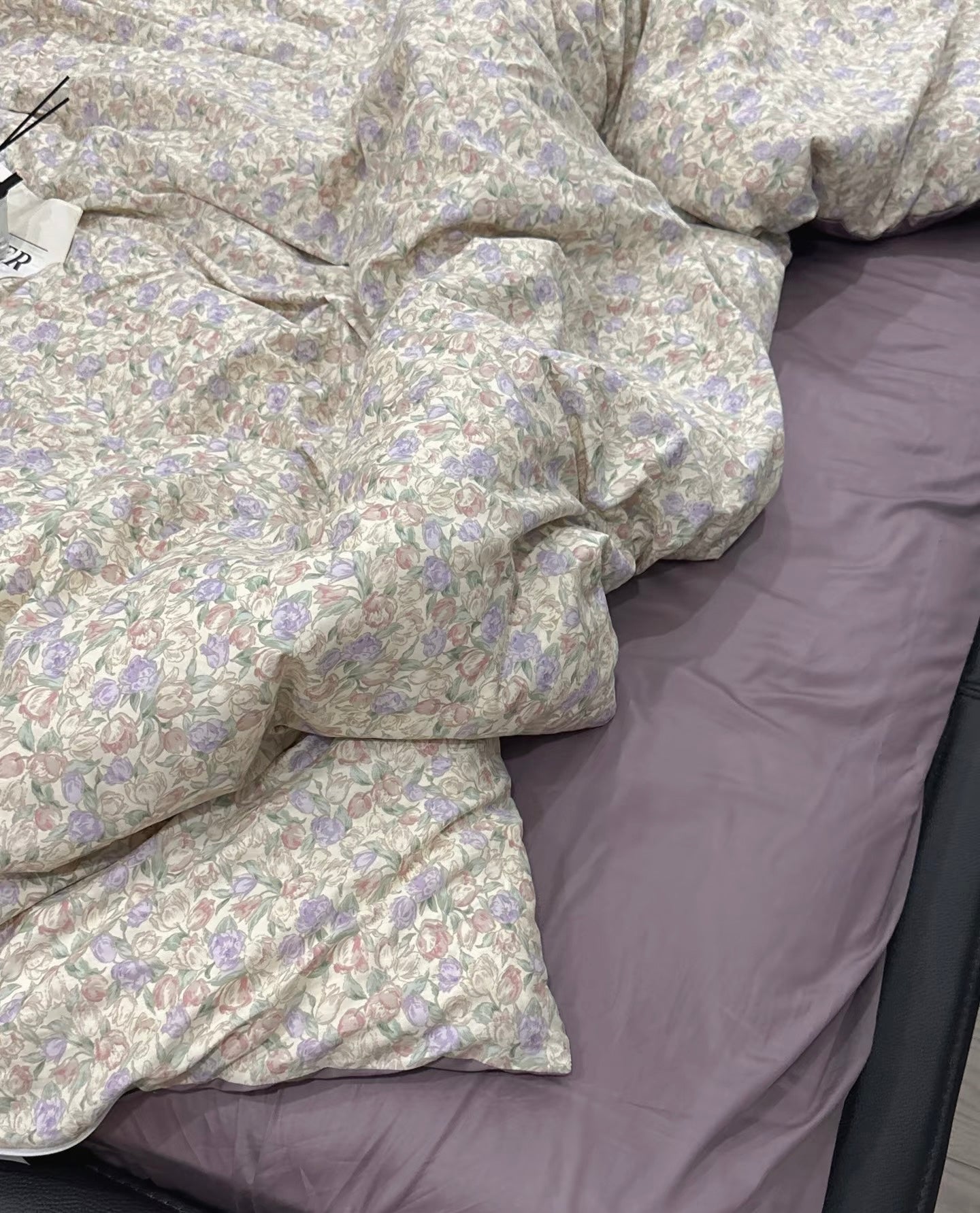 Cotton Bedding Set - Flora - Duvet Cover + Fitted Sheet Set