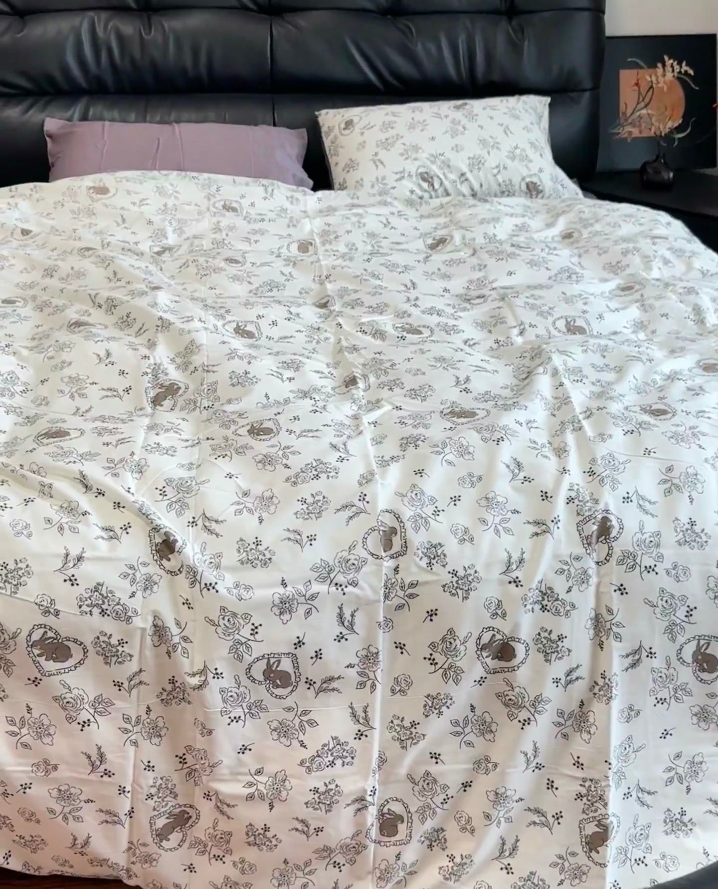 Cotton Bedding Set - Rabbit - Duvet Cover + Fitted Sheet Set