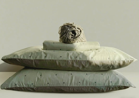 Cotton Bedding Set - Dewdrops - Duvet Cover + Fitted Sheet Set
