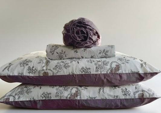 Cotton Bedding Set - Rabbit - Duvet Cover + Fitted Sheet Set