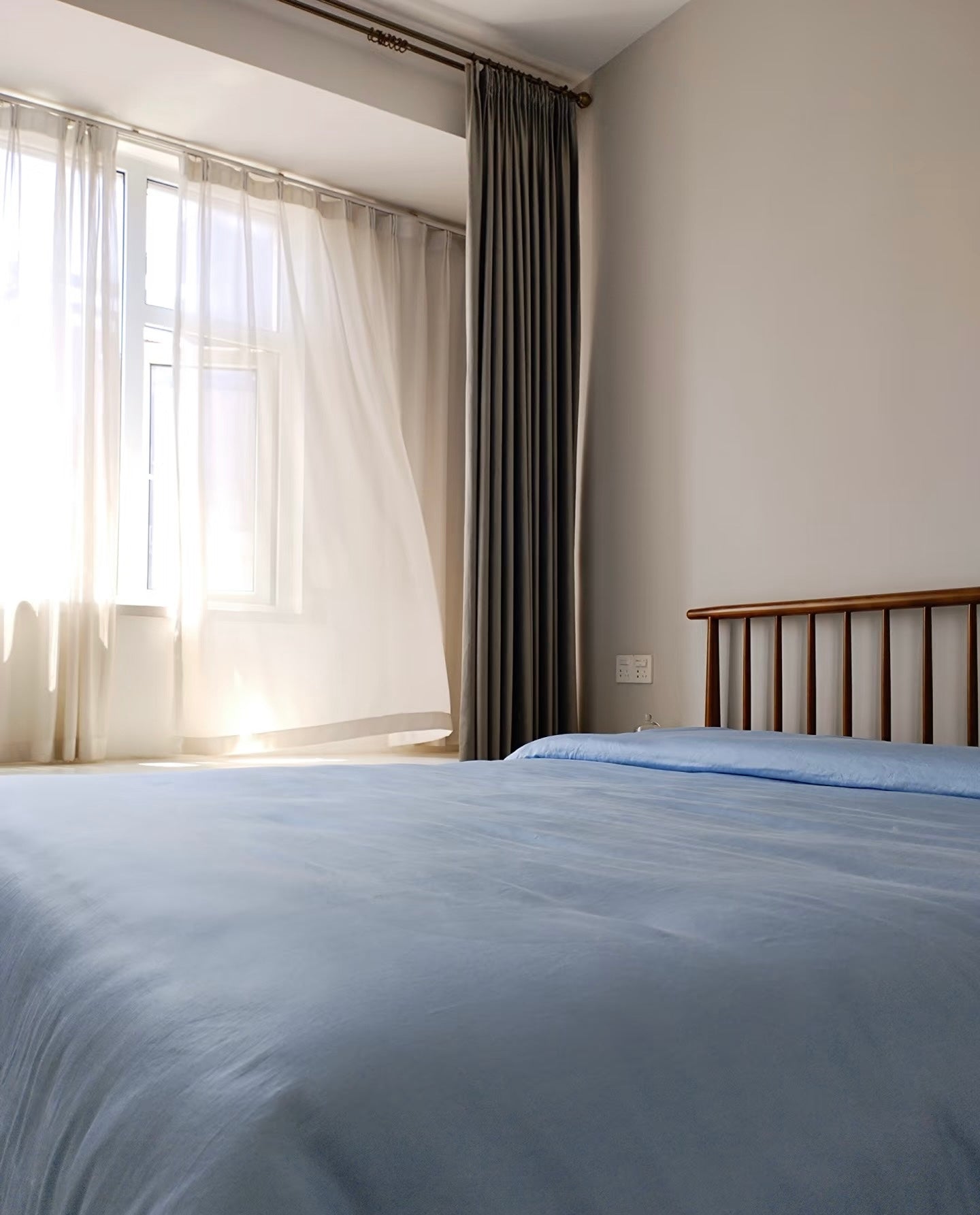 Cotton Bedding Sets - Sky Blue - Duvet Cover + Fitted Sheet Set