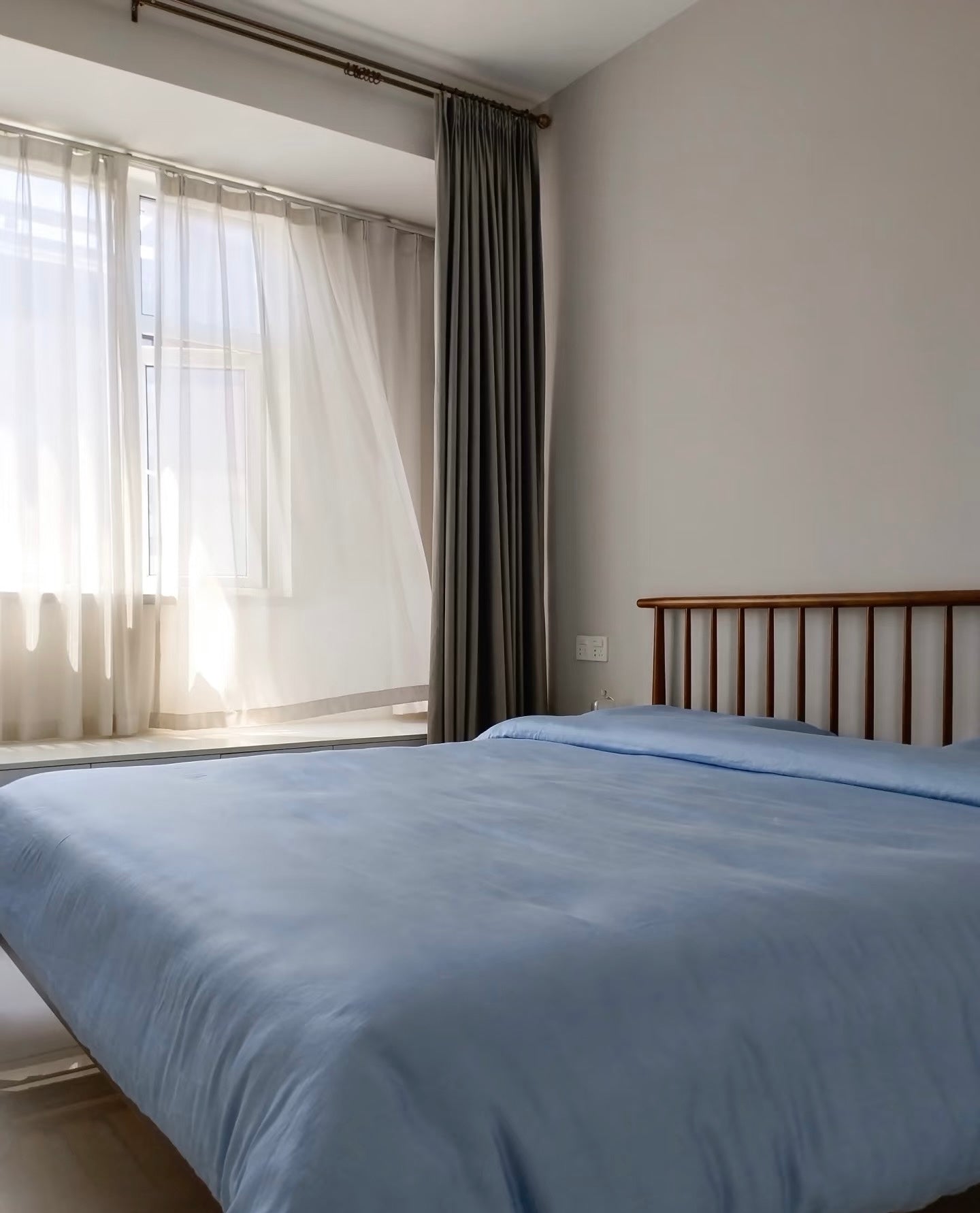 Cotton Bedding Sets - Sky Blue - Duvet Cover + Fitted Sheet Set
