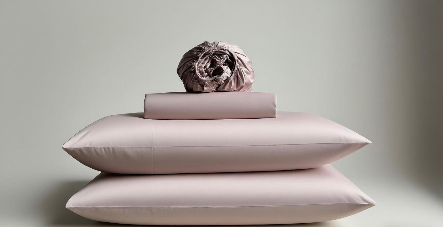 Cotton Bedding Sets - Pink Jasmine - Duvet Cover + Fitted Sheet Set