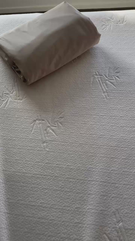 Cotton Bedding Sets - Beige - Duvet Cover + Fitted Sheet Set